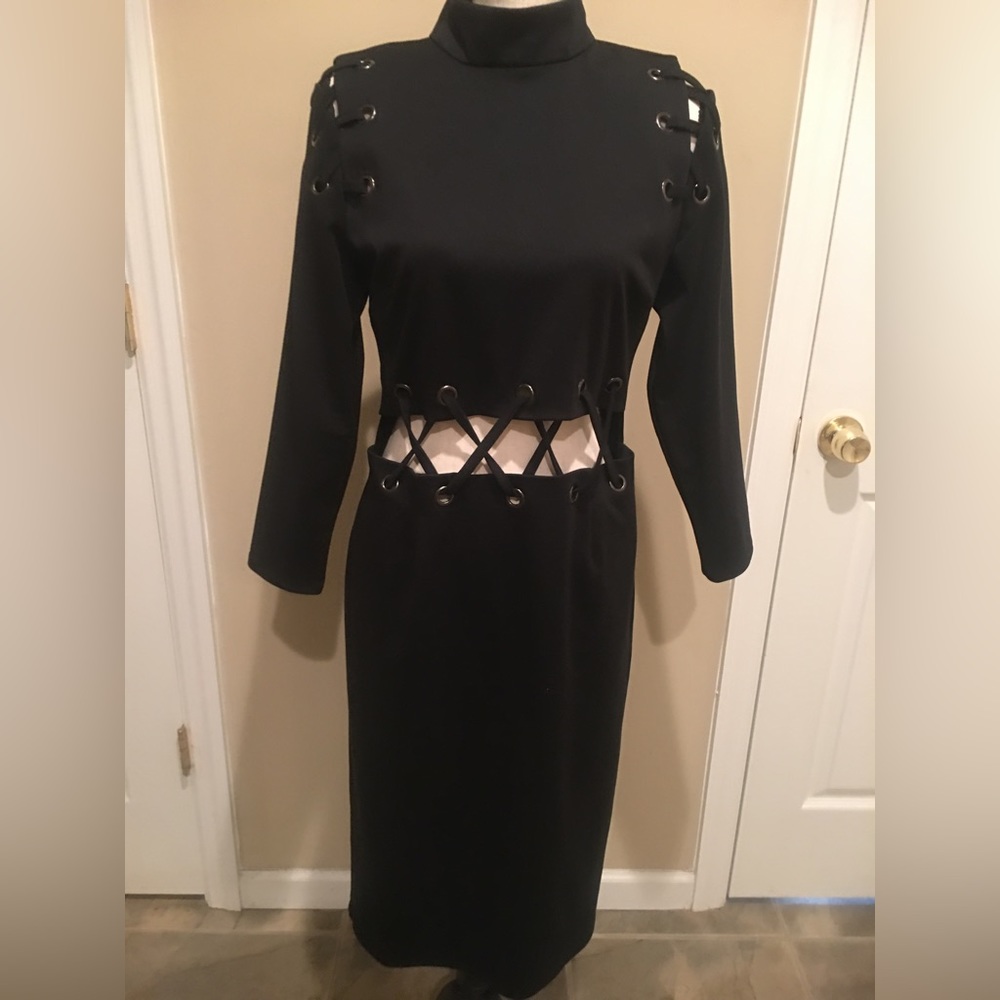 Venus Black Grommet Sweater Dress NWOT!